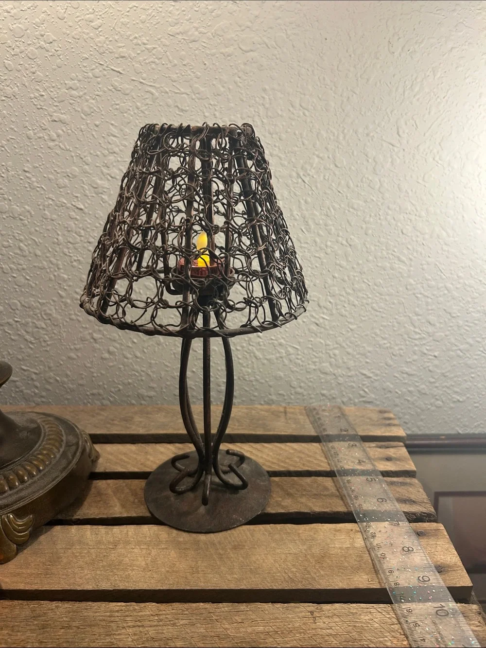 Metal candle holder Cottage Core, Farmhouse Chic